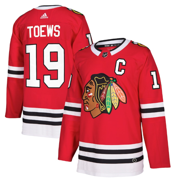 Men's Chicago Blackhawks #19 Jonathan Toews Red Adidas Stitched NHL Jersey